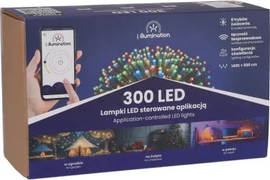 JU Osvetlenie (SMART) Svietidlá s 300 LED diódami, viacfarebné, napájané zo siete, vonkajšie