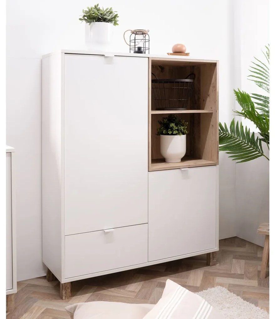 Komoda MENORCA 57A svetlý antik/biela