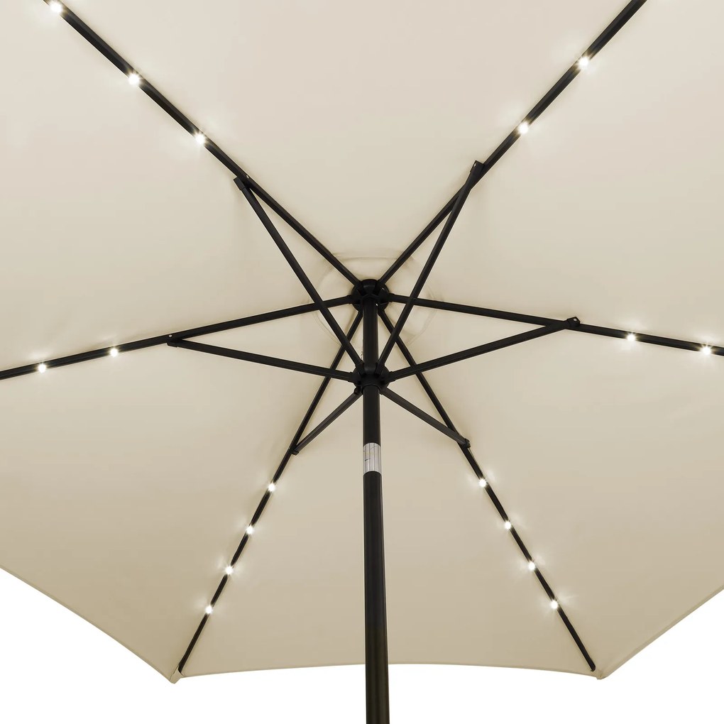 InternetovaZahrada LED slnečník Miami Ø270 cm - béžový