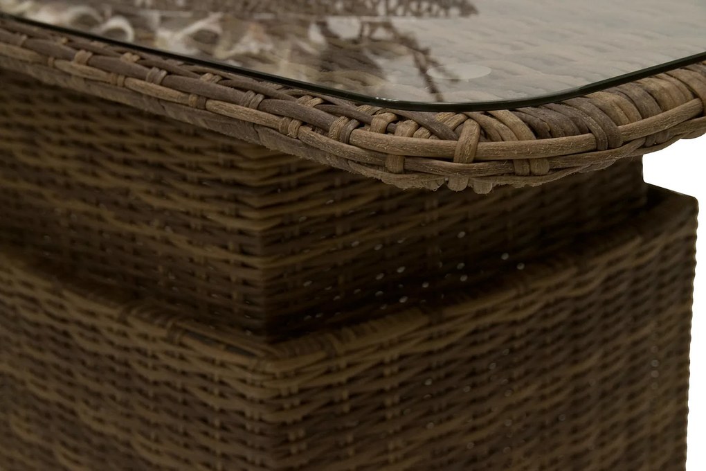 Deokork Ratanový stôl výsuvný jedálenský/odkladací 150 x 80 cm BORNEO LUXURY (hnedá)