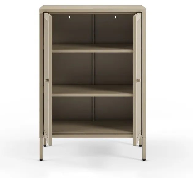 Krémovobiela kovová skrinka 70x100x40 cm Fayna – Marckeric