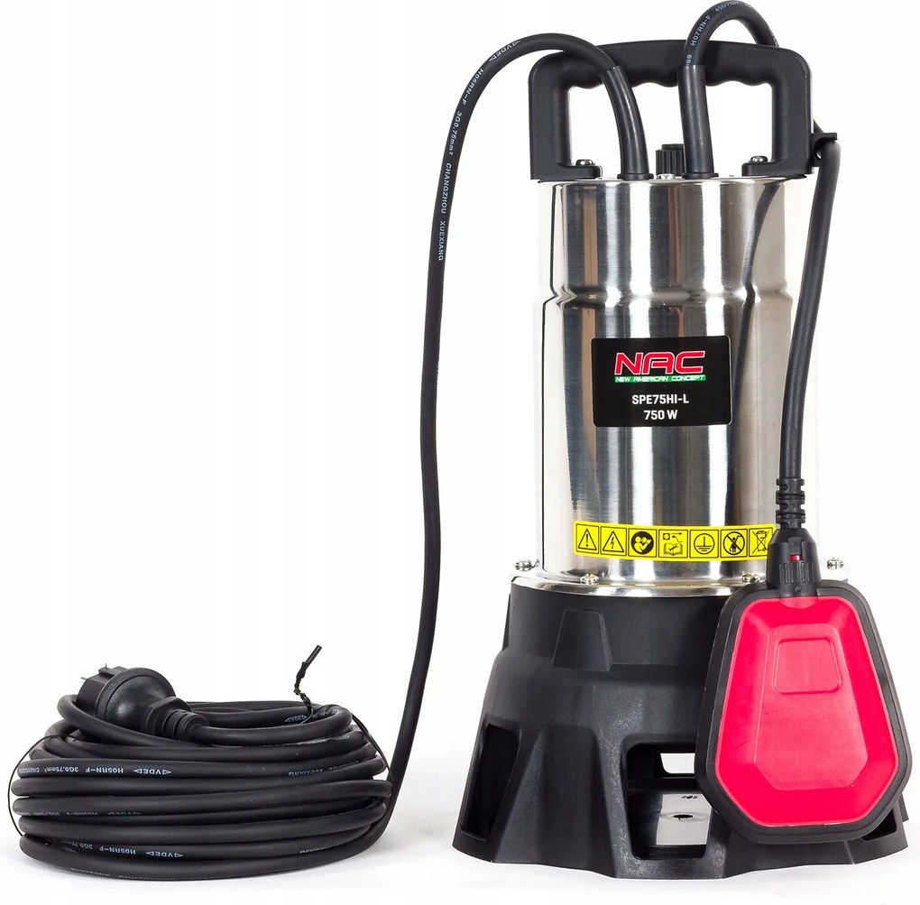 Nac Ponorné Čerpadlo Na Špinavú Vodu Do Záhrady SPE75HI-L 750W 15000L/H Inox