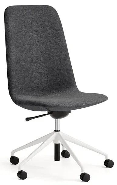 Stolička LANGLEY, stredný sedák, s kolieskami, biela/antracit