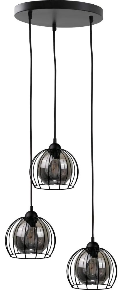 Luster na lanku SOLO BLACK 3xE27/60W/230V pr. 30 cm