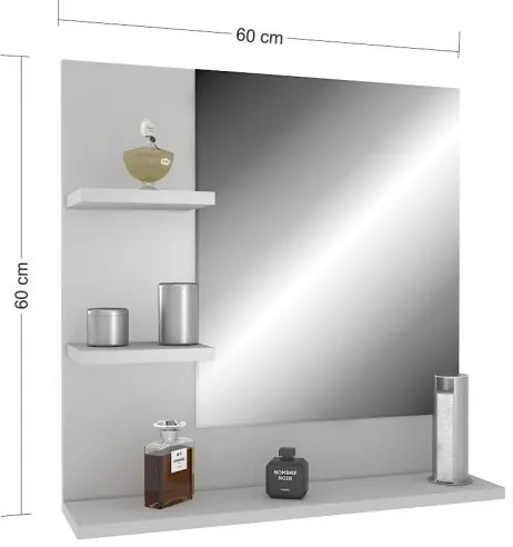 Biele zrkadlo s policou Ariad - pravé