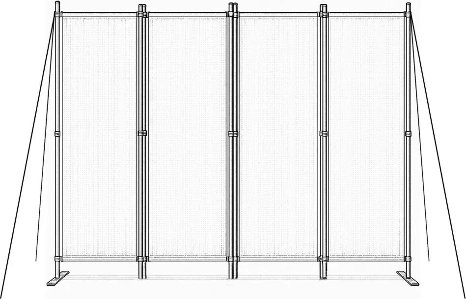 Záhradný 4-panelový skladací paraván proti vetru a slnku - 167 x 216 cm