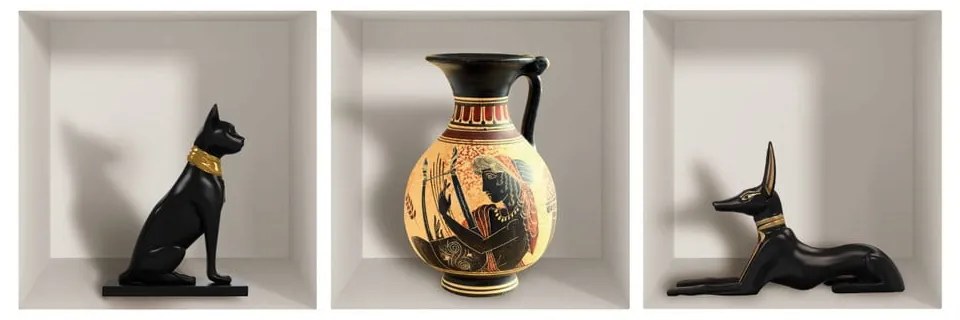 Sada 3 3D samolepiek na stenu Ambiance Egyptian