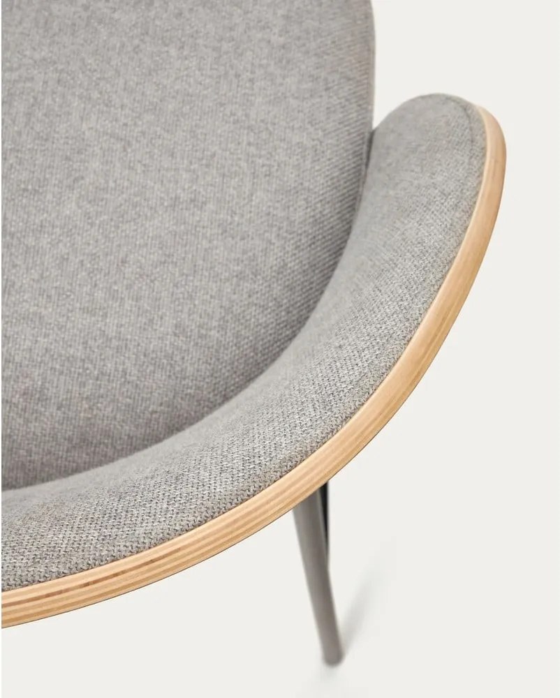 Sivá/v prírodnej farbe barová stolička (výška sedadla 77 cm) Eamy – Kave Home