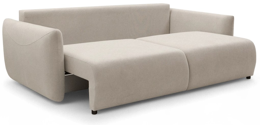 Rozkladacia pohovka Calma - béžová hydrofóbna pletenina Curio 09