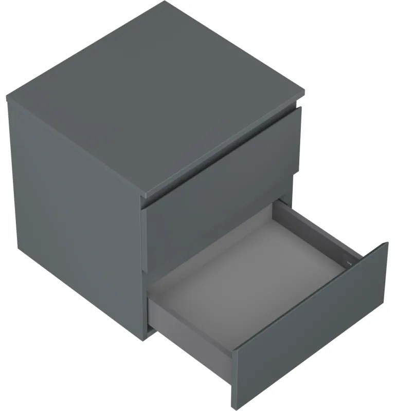 Mexen Orio, kúpeľňová skrinka 50 cm s hornou časťou, 2 zásuvky, grafitová matná, 91A10-05047-2-BFFC66