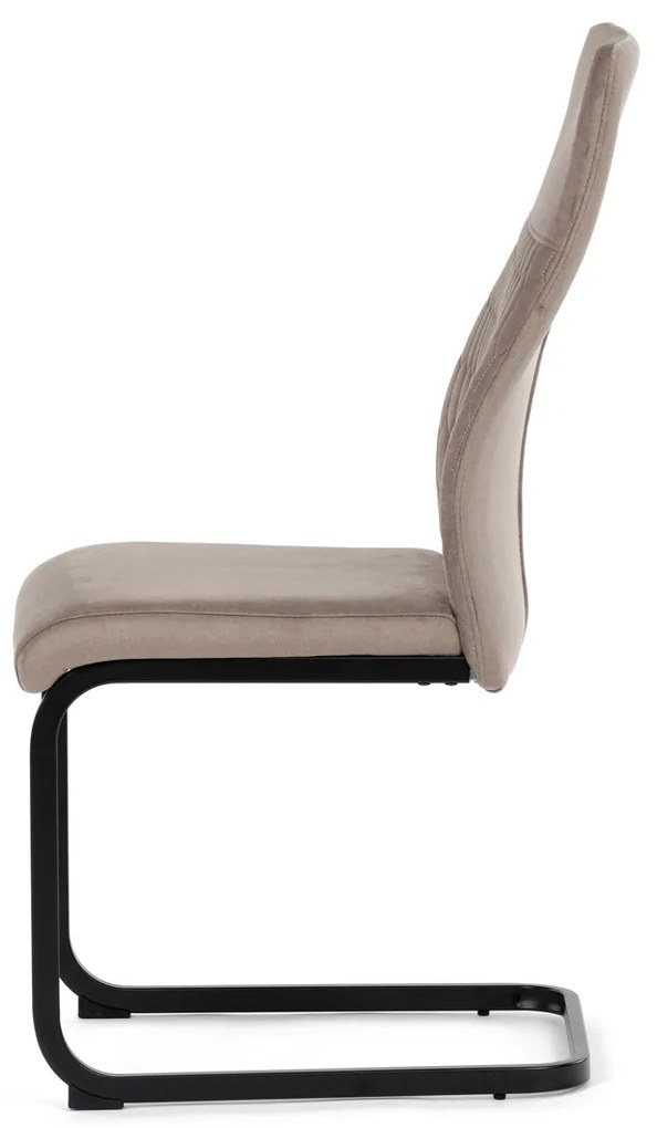 Autronic - Židle jídelní, cappucino látka, černý kov - DCL-X7018 CAP2 AKCE