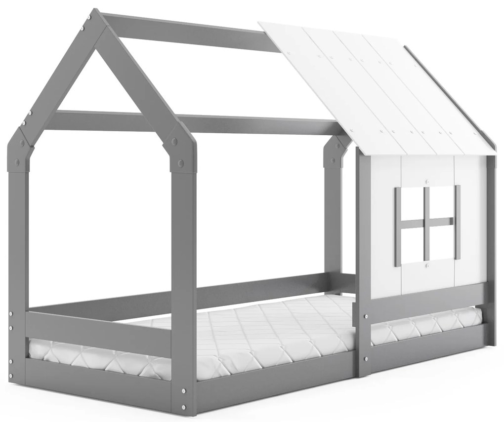 Domčeková posteľ so strieškou DOMČEK 1 160×80 cm grafitová