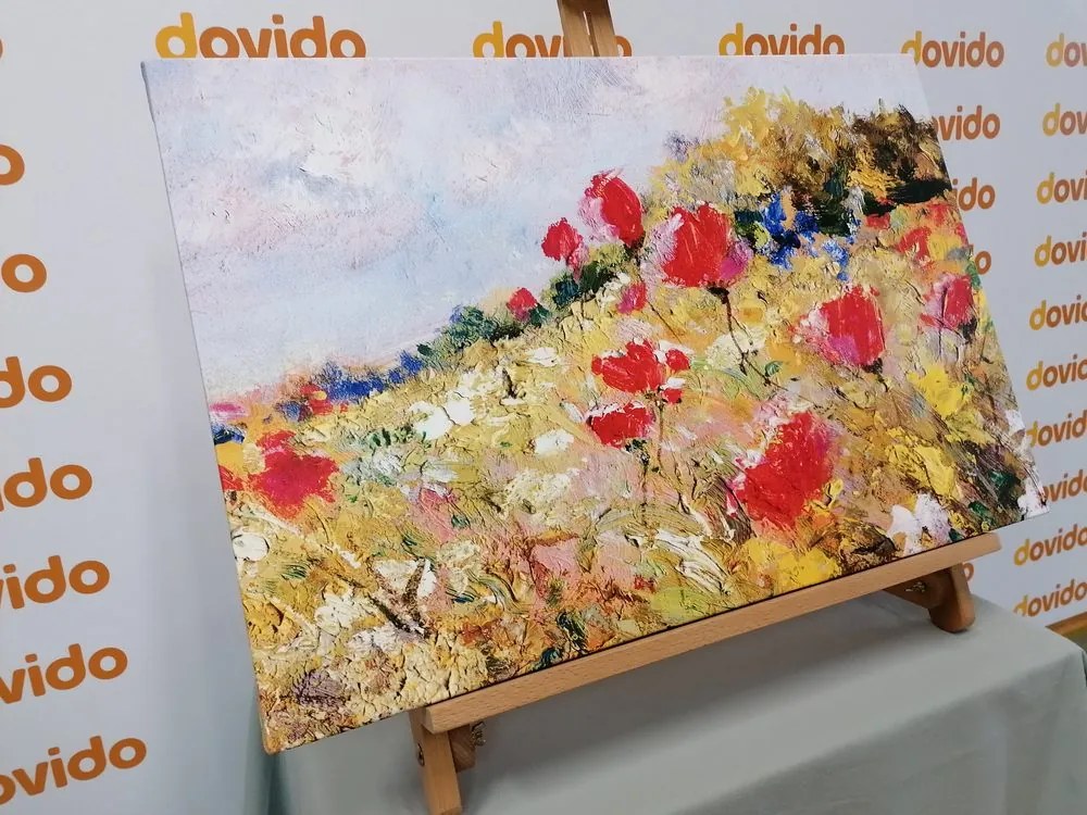 Obraz maľované maky na lúke