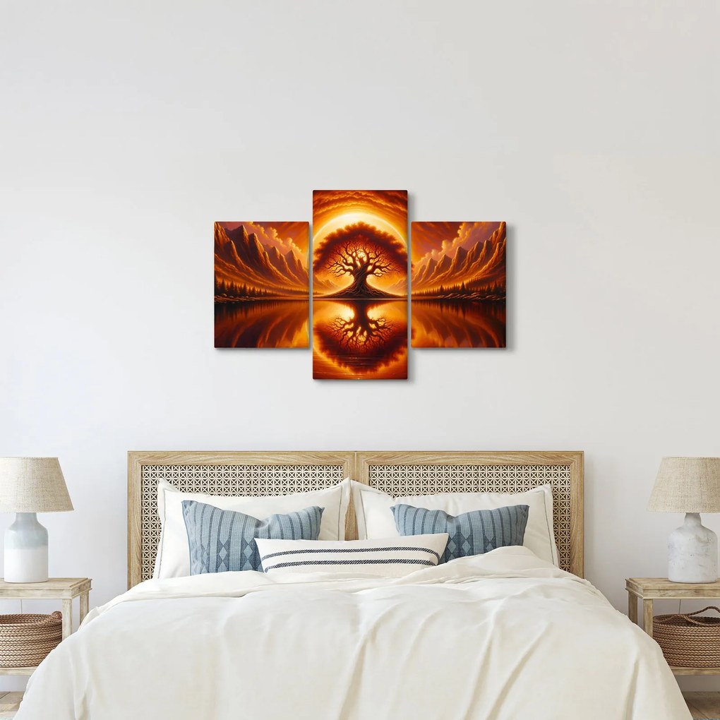 Obraz – Strom v krvavom slnku (90x60 cm)