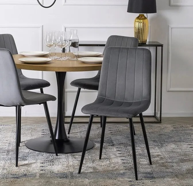 Štýlová jedálenská stolička Arlen šedá velúr