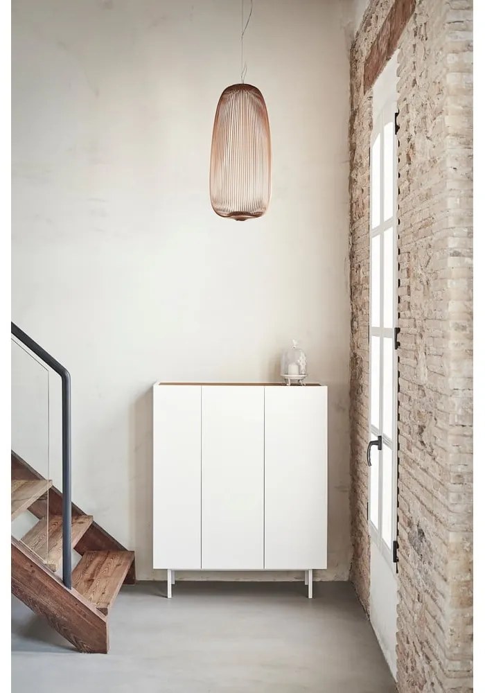 Biela vysoká komoda v dekore duba 95x120 cm Arista – Teulat