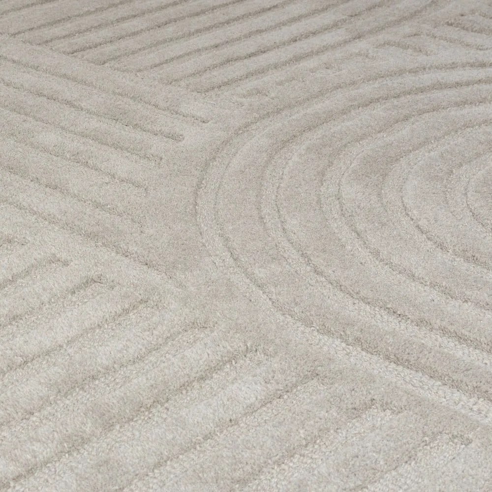 Sivý vlnený koberec Flair Rugs Zen Garden, 160 x 230 cm