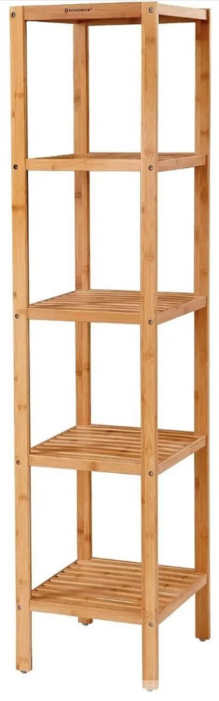 Bambusový kúpeľňový regál Koli hnedý