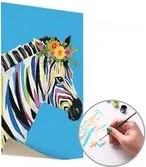 Maľovanie podľa čísel FAREBNÁ ZEBRA – nízka náročnosť 40x60  cm