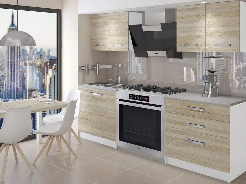 Kuchynská linka Belini 120 cm dub sonoma s pracovnou doskou Tiesto2  TOR TIESTO2/2/WT/DS/0/B1