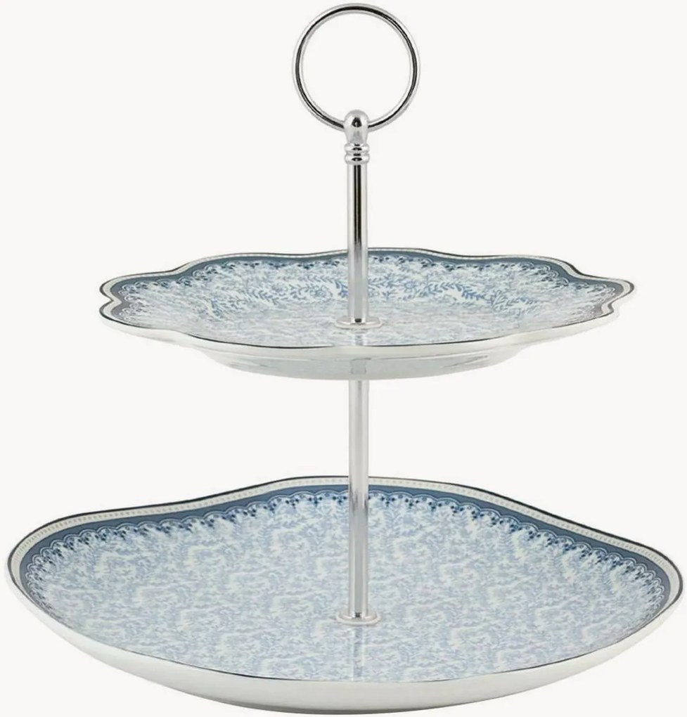 Porcelánová poschodová servírovacia etažérka Blue Dream