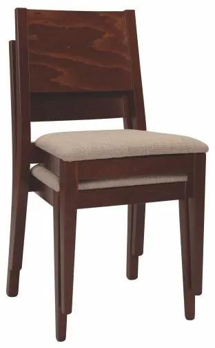 Stima stohovatelná stolička ALEX s čalúneným sedákom Látka: MIRON marrone 801, Odtieň / morenie: Jelša