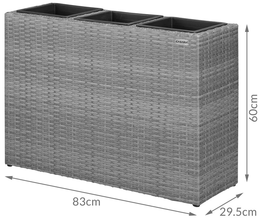 InternetovaZahrada Kvetináč 83x30,5x60cm - šedý