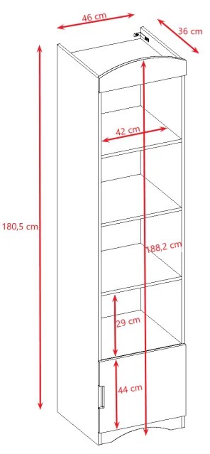 Detský regál Classic 46 cm biely