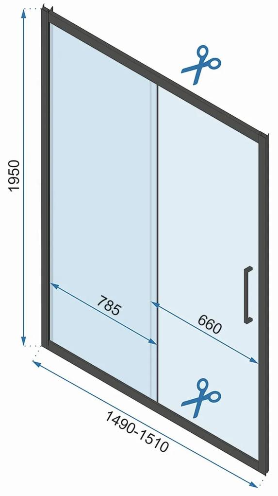 Rea Rapid Slide, 3-stenová sprchová kabína 130 (dvere) x 80(stena) x 80(stena) x 195 cm, 6mm číre sklo, chrómový profil, KPL-09109
