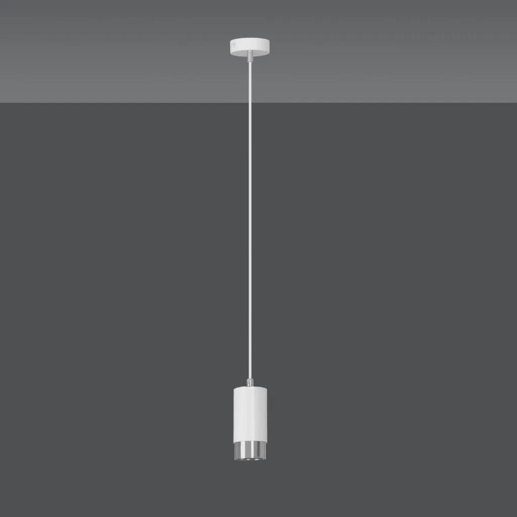 FUMIKO 1 | dizajnová závesná lampa Farba: Biela / chróm