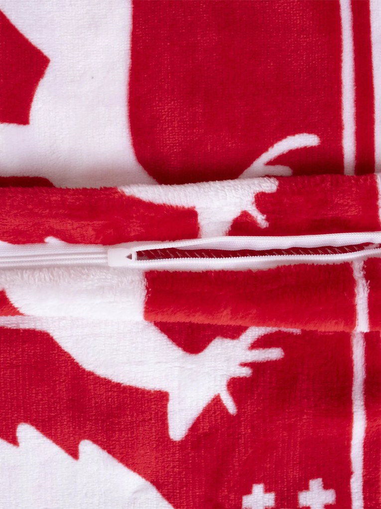 Obliečka na vankúš mikroplyš 40 × 40 cm - Jelene červené