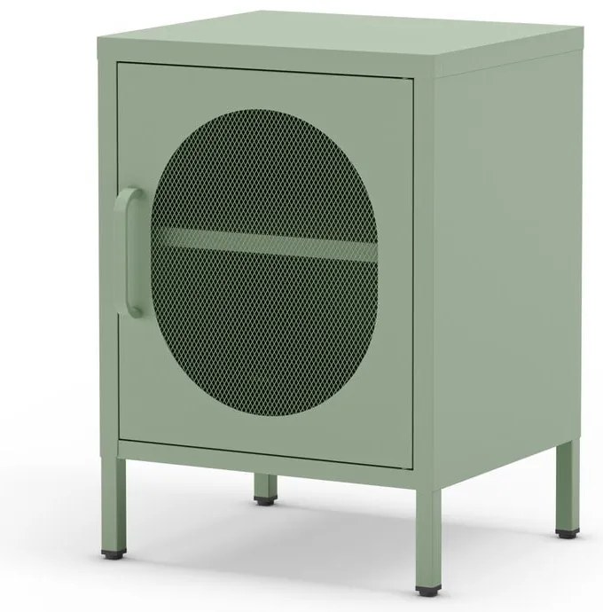 Kovový nočný stolík v mentolovej farbe Diora – Marckeric