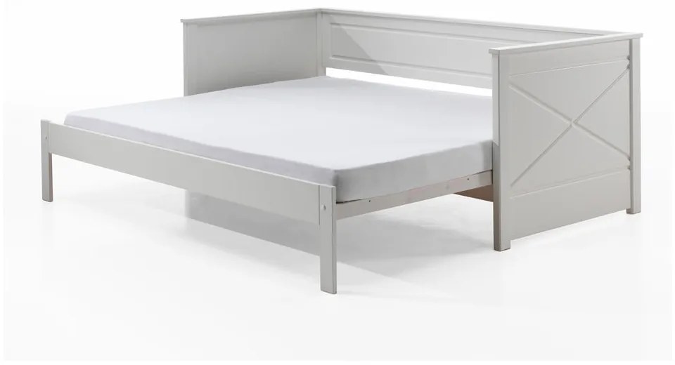 Biela detská vysúvacia posteľ Vipack Pino, 90/180 x 200 cm
