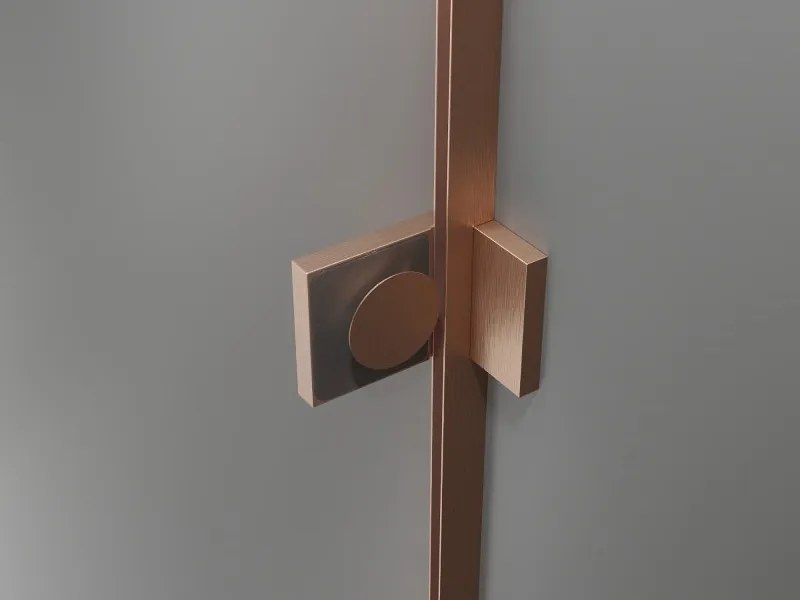 Mexen Lunar, 2-krídlová vaňová zástena ľavá 90 x 150 cm, číre sklo, medená matná, 897-090-100-65-00-L