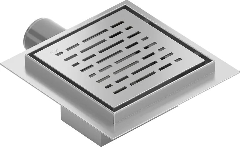 Mexen Flat-Q M01 štvorcová podlahová vpust 12 x 12 cm, brúsená oceľ - 1010312