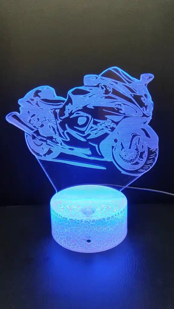 3Dmix 3DL-SL023 – 3D LED nočná lampa - Motocykel (Solar)