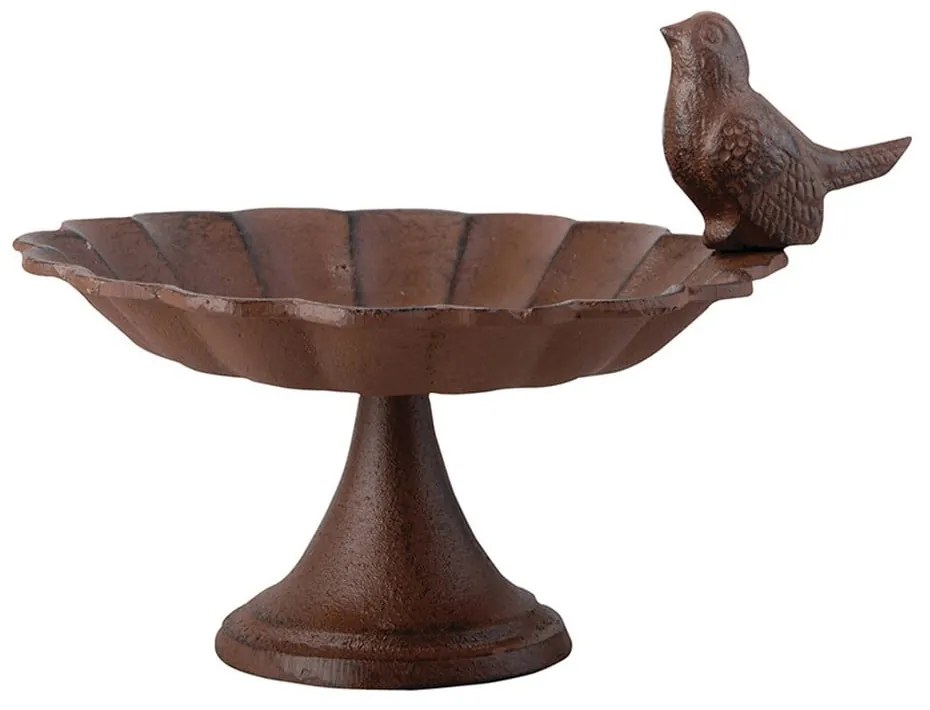 Mini liatinové kŕmidlo s vtáčikom na nízkej podnožke Esschert Design Birdy