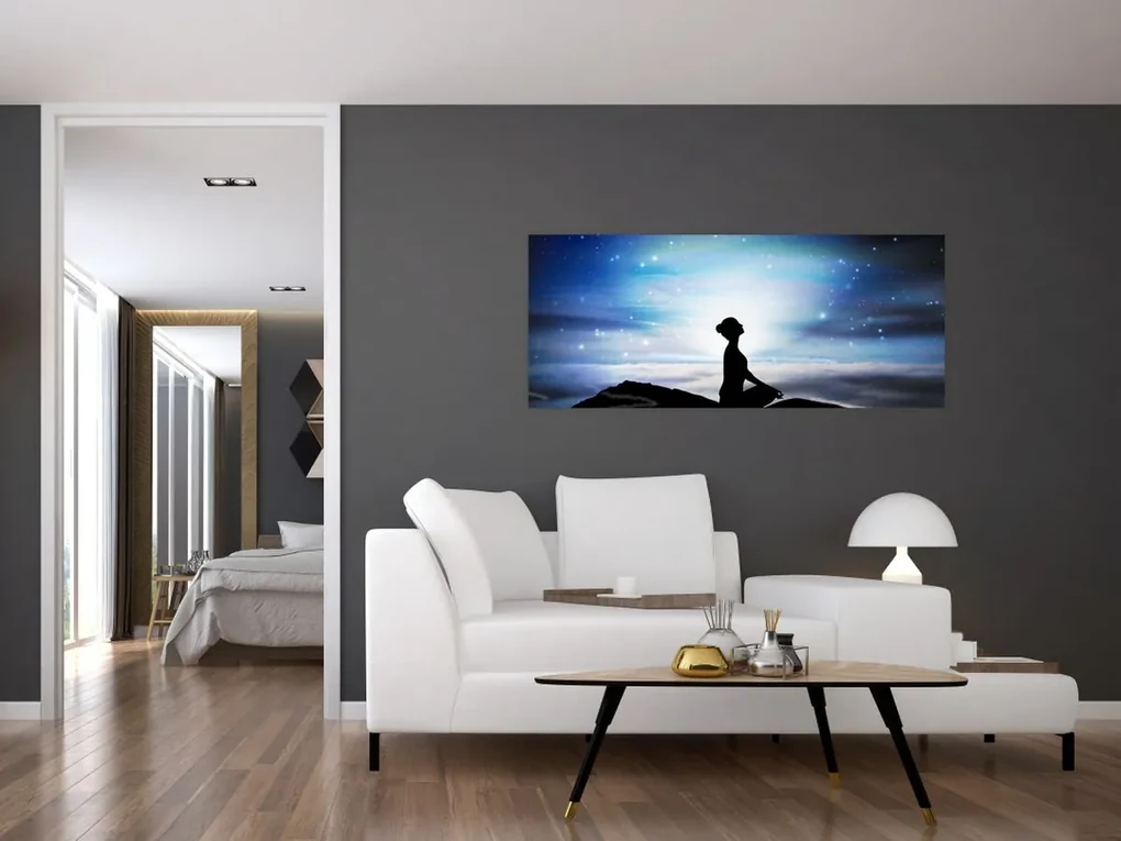 Obraz meditujúce ženy (120x50 cm)