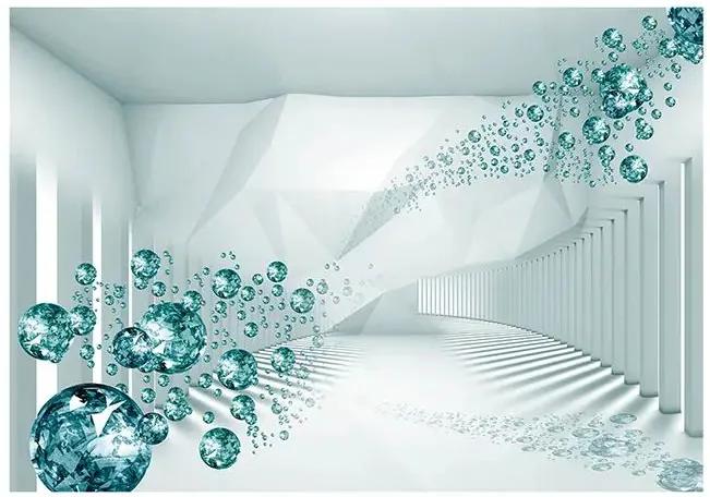 Samolepiaca fototapeta - Diamond Corridor (Turquoise) Veľkosť: 147x105, Verzia: Samolepiaca