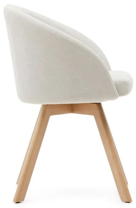 Krémovobiele čalúnené jedálenské kreslo Marvin – Kave Home