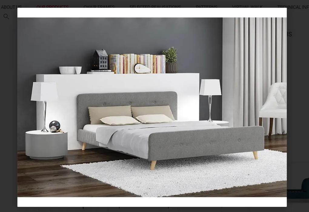 Sivá čalúnená posteľ AMELIA 140 x 200 cm Matrac: Bez matraca