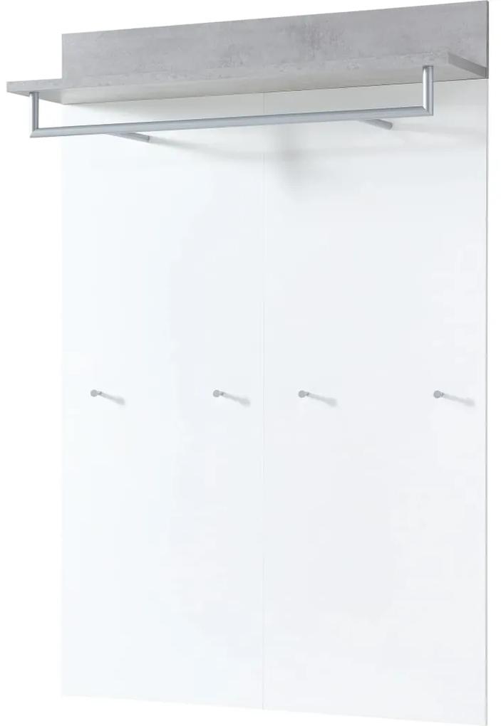 Germania Vešiakový panel Topix 96x29x147 cm biely a betónový