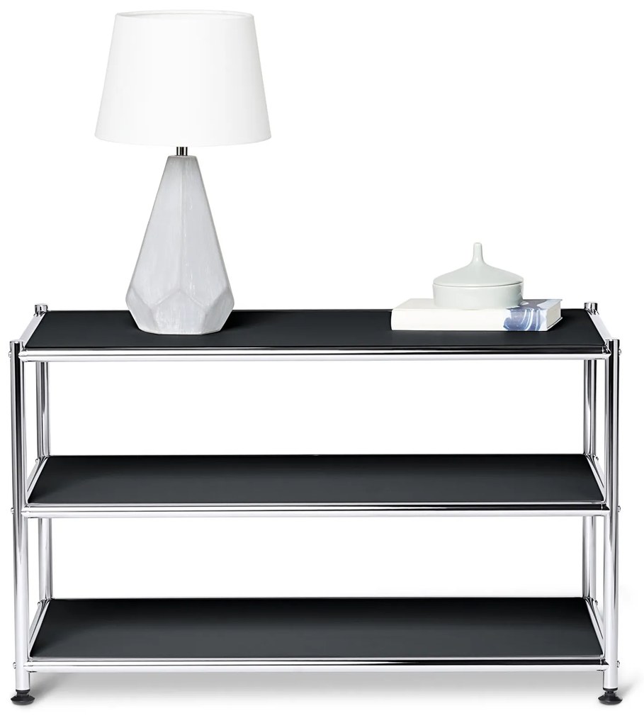 Kovový konferenčný stolík »CN3«, otvorený, čierny