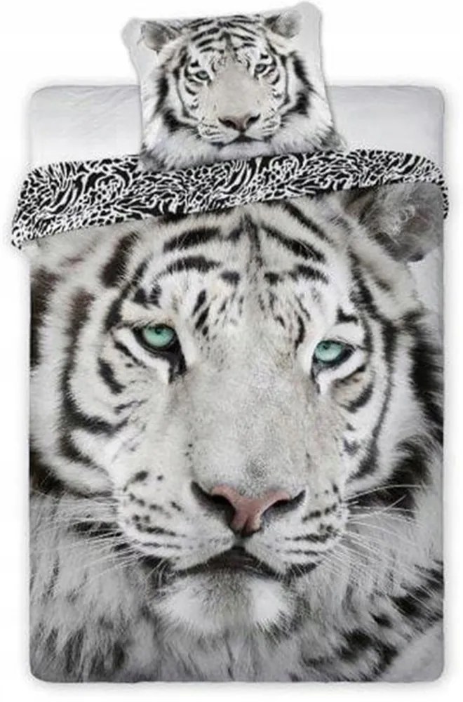 DETSKÉ BAVLNENÉ OBLIEČKY TIGER 140X200 CM, 1KS 70X90 CM VZOROVANÉ