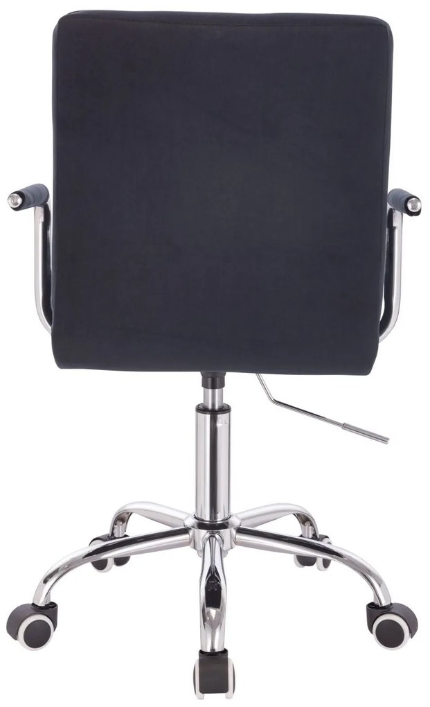 LuxuryForm DESIGN Stolička VERONA VELUR na striebornej podstave s kolieskami - čierna