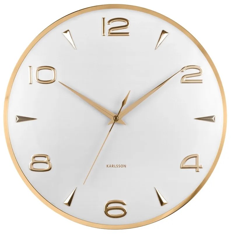 Karlsson 6017WH dizajnové nástenné hodiny biela, pr. 40 cm