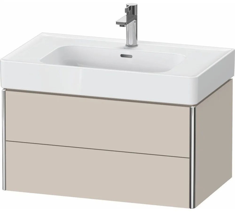 DURAVIT XSquare závesná skrinka pod umývadlo, 2 zásuvky, 784 x 470 x 397 mm, taupe matná, XS4399091910000