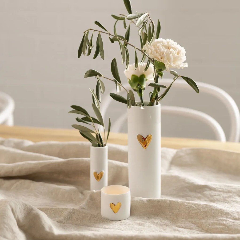räder Porcelánový svietnik na čajovú sviečku Heart – set 2 ks