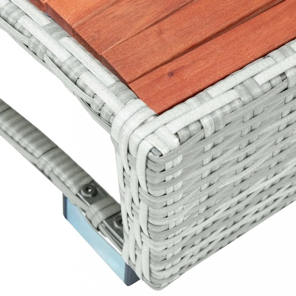 Schodík k vírivke polyratan / eukalyptus Dekorhome