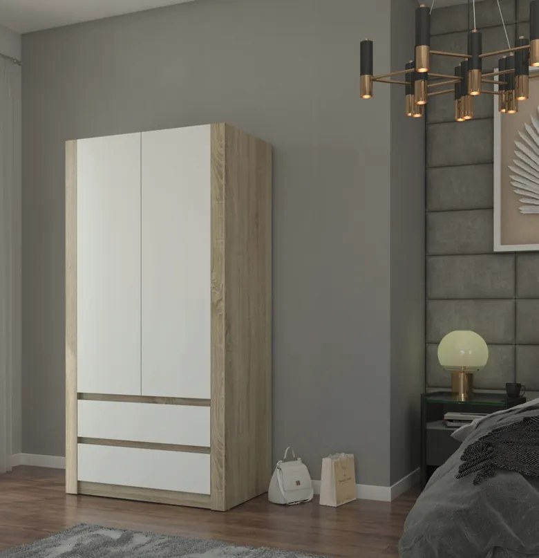 Moderná dvojdverová skriňa MODERN B20 180 x 90 x 55 cm - rôzne farebné prevedenia sonoma